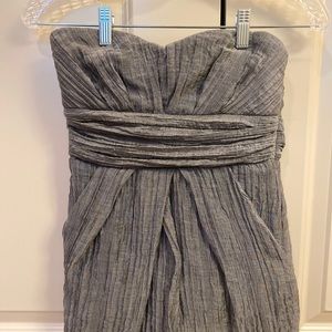 Grey strapless dress